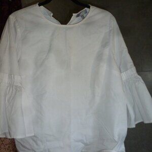 Sexy - super cute  Marled Womens Bell Sleeve Poplin Top sz L